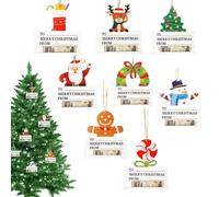 Christmas Cash Holders - 8X Wooden Christmas Cards Money Holder | 8.9x7.9cm Hangable Decoration | Decorative Accessories For Chrisstmas Tree, Funny Money Holder Ornaments