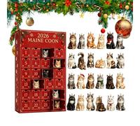 Christmas Cat Advènt Caleñdar - Flat Countdown Wall Hanging, Cute Holiday