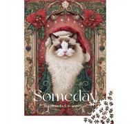 Christmas Cat Art Print-6 Puzzle Impossible 1000 Pezzi Decorazione Per La Casa. Giochi Rilassamento E Intelligence Per Adulti E Ragazzi Da 14 Anni 52x38cm/1000pcs