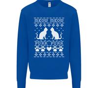 Christmas Cat Meow Purr Divertente Xmas Uomo Sweatshirt Jumper