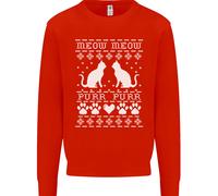 Christmas Cat Meow Purr Divertente Xmas Uomo Sweatshirt Jumper