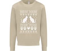 Christmas Cat Meow Purr Divertente Xmas Uomo Sweatshirt Jumper