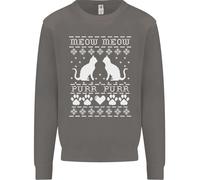 Christmas Cat Meow Purr Divertente Xmas Uomo Sweatshirt Jumper