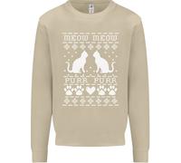Christmas Cat Meow Purr Divertente Xmas Uomo Sweatshirt Jumper