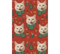 Christmas Cat Notebook - Festive Holiday Journal for Cat Lovers: Cute grey cat in Santa hat pattern • 200-page 6x9 inch blank notebook for Christmas sketching, winter notes, or gift giving