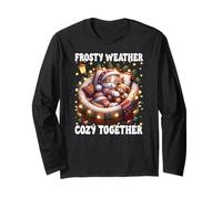 Christmas Cat with Lights for Kitten Mom Cute Winter Sayings Maglia a Manica