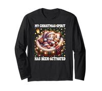 Christmas Cat with Lights for Kitten Mom & Winter Cute Xmas Maglia a Manica