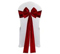 Christmas Chair Bows - Christmas Velvet Trim, Large Red Chairs Back Sashes with Elastic Rope, Chair Accessories | for Birthday Event Trade Show Holiday Banquet Home Office Kitchen Restaurant