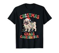 Christmas Chaos Coordinator Men Women Pug Mix Breed Dog Maglietta