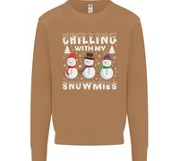 Christmas Chilling With My Snowmies Funny Uomo Sweatshirt Jumper