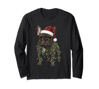 Christmas Chocolate Frenchie Cane Bianco Bulldog Francese Maglia a Manica