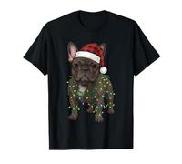 Christmas Chocolate Frenchie Cane Bianco Bulldog Francese Maglietta