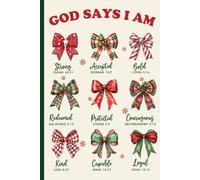 Christmas Christian Notebook: God Says I Am Coquette Bow, Prayer Bible Journal for Woman, Coquette Office Supplies, Preppy Blue Girly , 6x9", 100 pages
