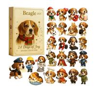 Christmas Christimas Calendar - 2D Dog Ornaments Countdown Decor, Adorable Animal Hanging Allures, Holiday Display for Kids and Adults, Christmas Decoration, 10.24 x 7.09 x 1.18 Inches