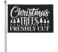 Christmas Christmas Trees Freshly Cut Bandiera Pace Bandiera Decorativa Robuste Decorazioni Da Esterno Doppia Faccia Per All'Aperto Balcone Strada 3X5 Ft