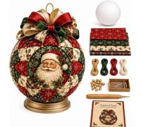 Christmas Classics Patchwork Ornament DIY Kit, Fabric Ornament Craft Kit，#A | Handmade Xmas Decor Making Supplies,Hanging Ornaments Making Kits for Home Decor and Seasonal Gifts