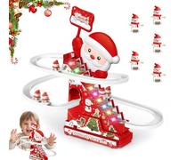 Christmas Climbing Santa on Rope Toy with Music and LED Lights | Musical Gingerbread Ski Slope, Playful Santa Race Game with 5 Characters, Festive Indoor Entertainment (1Pcs)