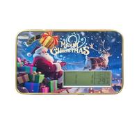 Christmas Clock - Santa Reindeer Holiday Clock With Date & Temperature | 2025 Christmas Shaking Calendar Ornaments | Festive Desktop Decoration For Living Room Kitchen Bedroom Office Farmhouse Bedside