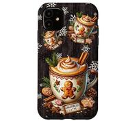 Christmas Coffee Mug Gingerbread Man And Winter Snowflakes Custodia per iPhone 11