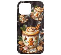 Christmas Coffee Mug Gingerbread Man And Winter Snowflakes Custodia per iPhone 16 Pro Max