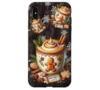 Christmas Coffee Mug Gingerbread Man And Winter Snowflakes Custodia per iPhone XS Max