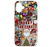 Christmas Collage Scrapbook Winter Preppy Design for Girls Custodia per iPhone 16 Plus