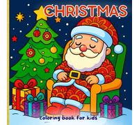 Christmas Coloring Book for Kids: Cute and Easy Holiday Mandala Designs with Black Pages and Fun Christmas Characters