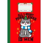 Christmas Composition Notebook, Cute Kawaii Christmas Tree Cat Meme, Wide Ruled 7.5 x 9.75 Inches, 110 pages Festive Writing Journal for Holiday Notes, School, or Gifts