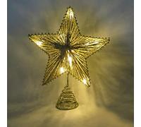 Christmas Concepts® 10 "Gold Springy Star con luci a led bianchi caldi - Albero di Natale Top Star/Decorazione natalizia