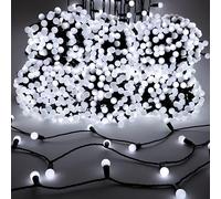 Christmas Concepts® 1000 100m/328ft luci LED bianche a forma di bacche con controller a 8 funzioni - Interno/esterno - Efficienza energetica A++ - Luci di Natale