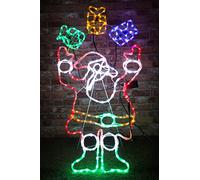 Christmas Concepts® 114cm Santa Juggling Parcels Corda Leggera Decorazione Natalizia con Multi luci a LED