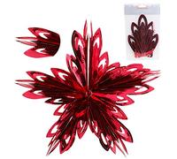 Christmas Concepts® 16" (1,3 Piedi) Decorazione da Appendere a Stella Grande in Lamina 3D - Decorazione Natalizia (Rosso)