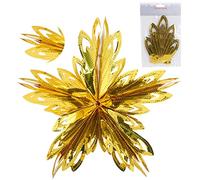 Christmas Concepts® 16" (1,3 Piedi) Decorazione da Appendere a Stella Grande in Lamina 3D - Decorazione Natalizia (Oro)