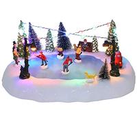 Christmas Concepts 300 mm (30,5 cm) a batteria musicale LED animata scena del villaggio pista di ghiaccio - riproduce 8 melodie natalizie
