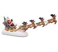 Christmas Concepts® 340 mm (13,4 ") Funzionamento a batteria LED - Scena di Babbo Natale slitta & renna volante - Scene tradizionali di Natale