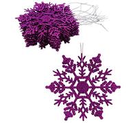 Christmas Concepts® Confezione da 12-10 cm Glitter decorazioni a fiocco di neve - Decorazioni natalizie (viola)