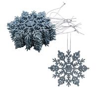 Christmas Concepts® Confezione da 12-10 cm Glitter decorazioni a fiocco di neve - Decorazioni natalizie (blu ghiaccio)