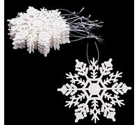 Christmas Concepts® Confezione da 12-10 cm Glitter decorazioni pendenti con fiocco di neve - Decorazioni natalizie ... (chiaro iridescente)