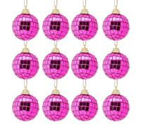 Christmas Concepts® Confezione da 12-40mm Mirror Baubles da discoteca - Decorazioni per l'albero di Natale (Rosa)