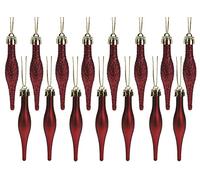 Christmas Concepts® Confezione da 15 - Palline a goccia da 8,5 cm - Design opaco e glitterato - Palline di Natale (Rosso Rioja)