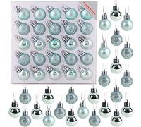 Christmas Concepts® Confezione da 25-25mm Mini Baubles per Albero di Natale - Baubles Decorati Lucidi, opachi e Glitterati ... (Menta Verde)