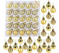 Christmas Concepts® Confezione da 25-25mm Mini Baubles per albero di Natale - Baubles decorati lucidi, opachi e glitterati (oro)