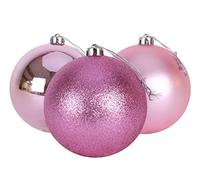 Christmas Concepts® Confezione da 3 - Bagattelle Extra Large da 150mm per Albero di Natale - Baubles Decorati Lucidi, opachi e Glitterati (Baby Pink)