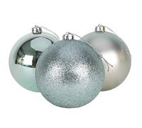 Christmas Concepts® Confezione da 3 - Bagattelle extra large da 150mm per albero di Natale - Baubles decorati lucidi, opachi e glitterati (blu ghiaccio)