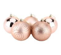 Christmas Concepts® Confezione da 5 - Extra Large 100mm Christmas Tree Baubles - Baubles Decorati Lucidi, opachi e Glitterati (Oro Rosa)