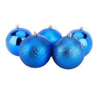 Christmas Concepts® Confezione da 5 - Extra Large 100mm Christmas Tree Baubles - Shiny, Matte & Glitter Baubles Decorated (Royal Blue)