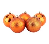 Christmas Concepts® Confezione da 5 - Extra Large 100mm Christmas Tree Baubles - Shiny, Matte & Glitter Baubles Decorated (Copper)