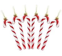 Christmas Concepts® Confezione da 6-13 cm Decorazioni per l'albero di Natale con bastoncini di zucchero glitter (Rosso e bianco)
