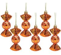 Christmas Concepts® Confezione da 6 - Palline a forma di dolce da 90 mm - Decorate con brillantini e glitter - Decorazioni per l'albero di Natale (Copper)