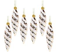 Christmas Concepts® Confezione da 6 - Palline grandi a forma di spirale da 110 mm - Decorate con brillantini e glitter - Decorazioni per l'albero di Natale